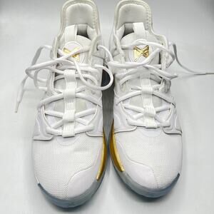 Nike PG 3 NASA Apollo Basketball Shoes CI2666 100 White Metallic Gold Sz 8